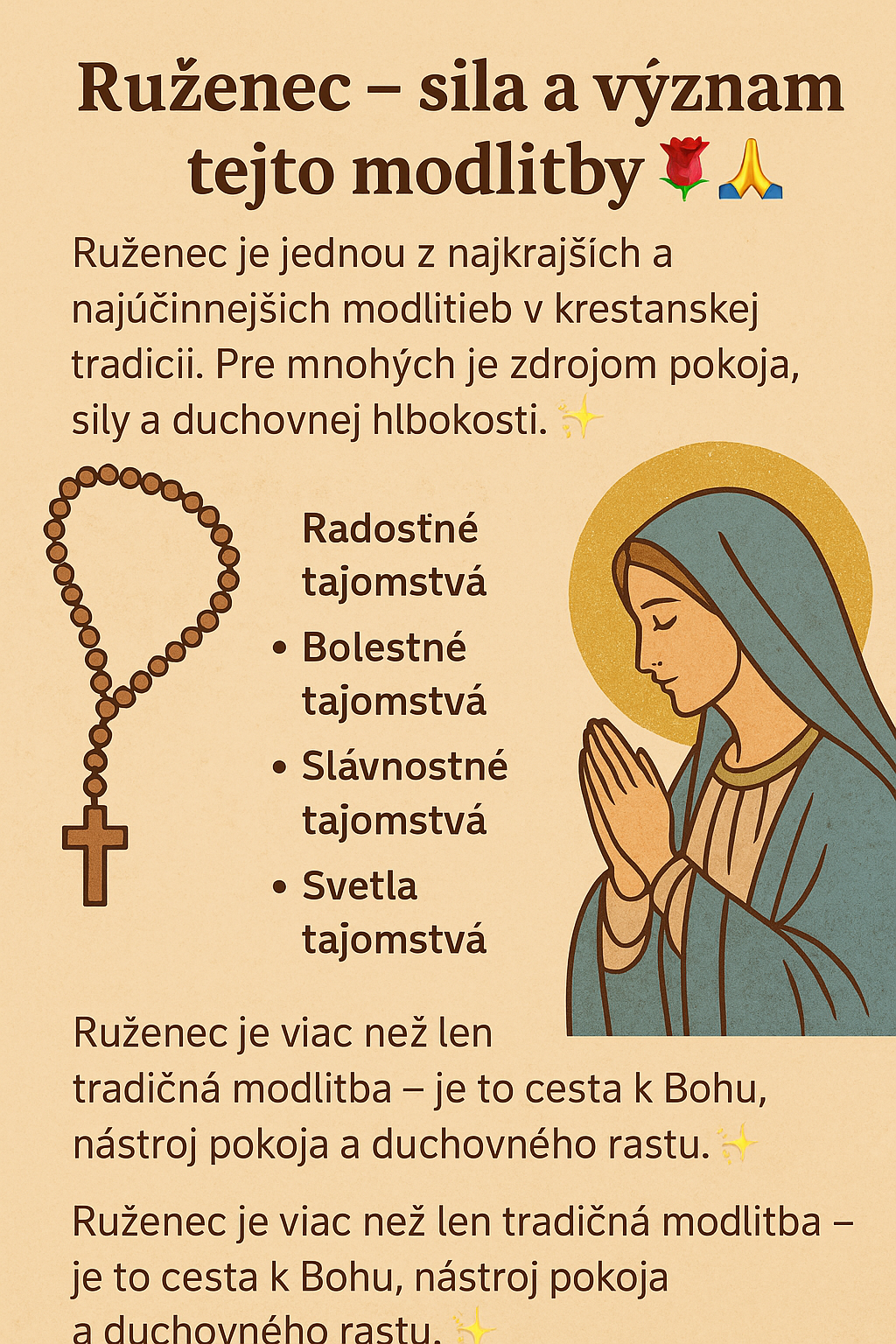 Ruženec – sila a význam tejto modlitby 🌹🙏