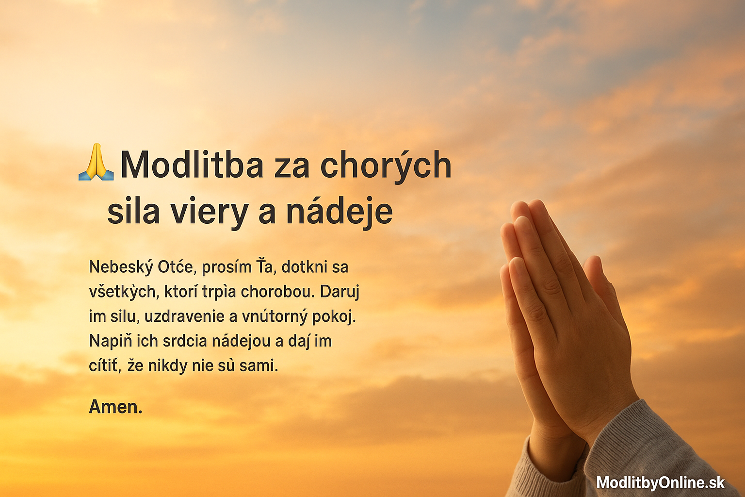🙏 Modlitba za chorých – sila viery a nádeje