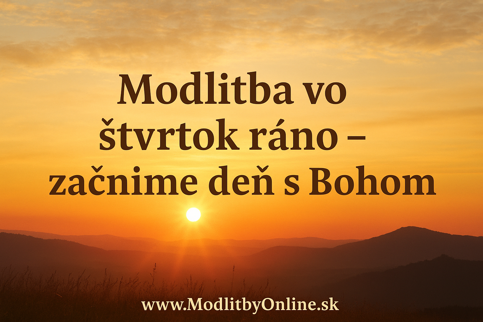 🌅 Modlitba vo štvrtok ráno – začnime deň s Bohom