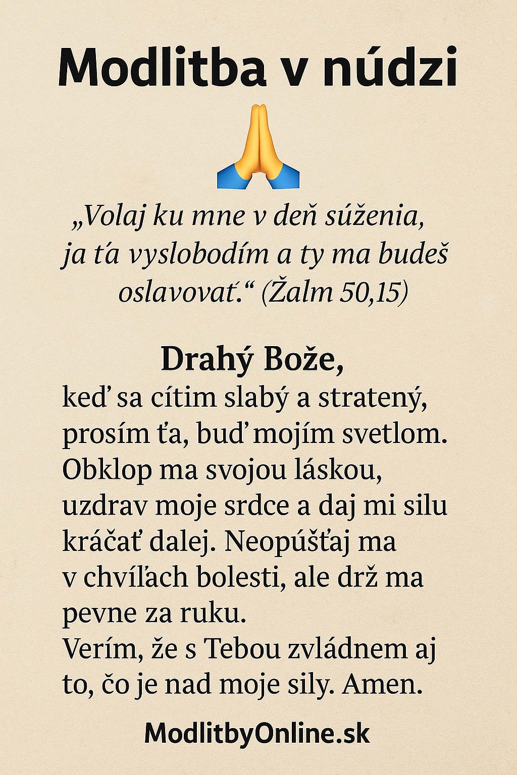 Modlitba v núdzi 🙏