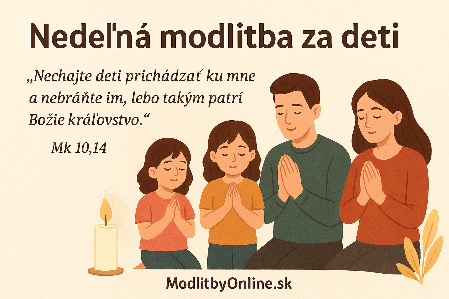 Nedeľná modlitba za deti 👨‍👩‍👧‍👦✨