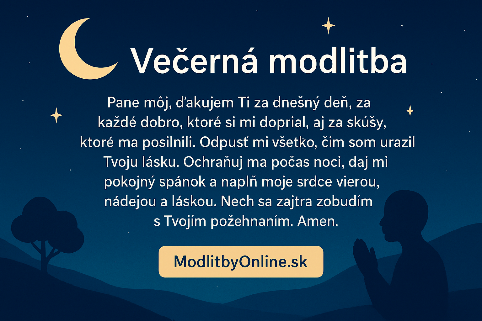 Večerná modlitba – pokoj v duši pred spánkom 🌙🙏