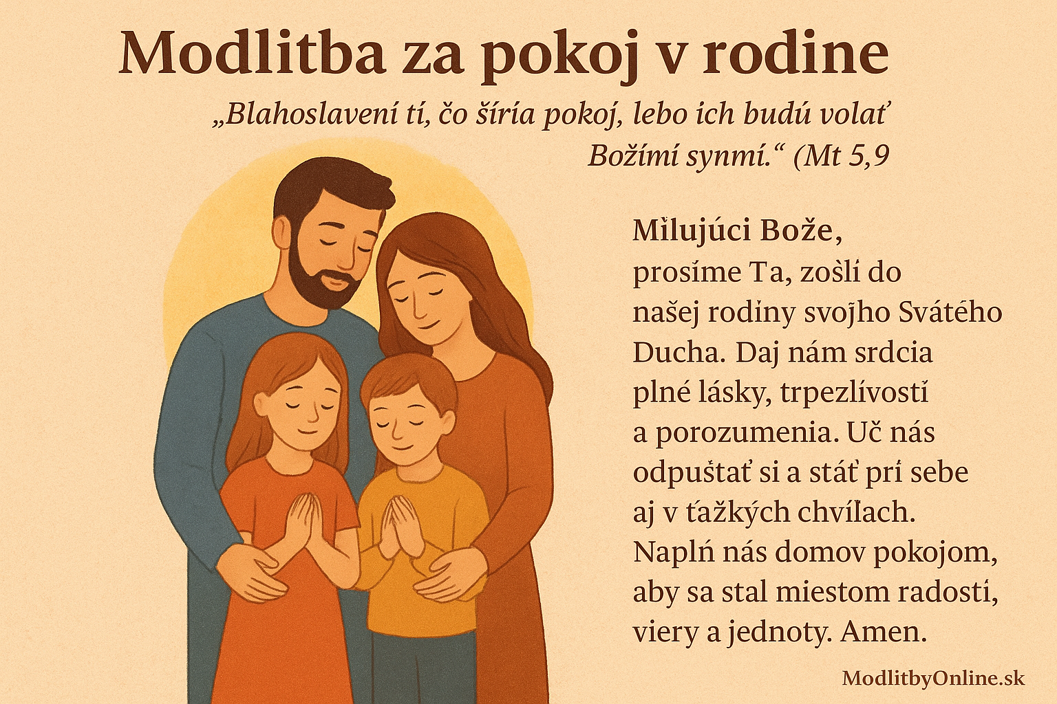 🙏 Modlitba za pokoj v rodine