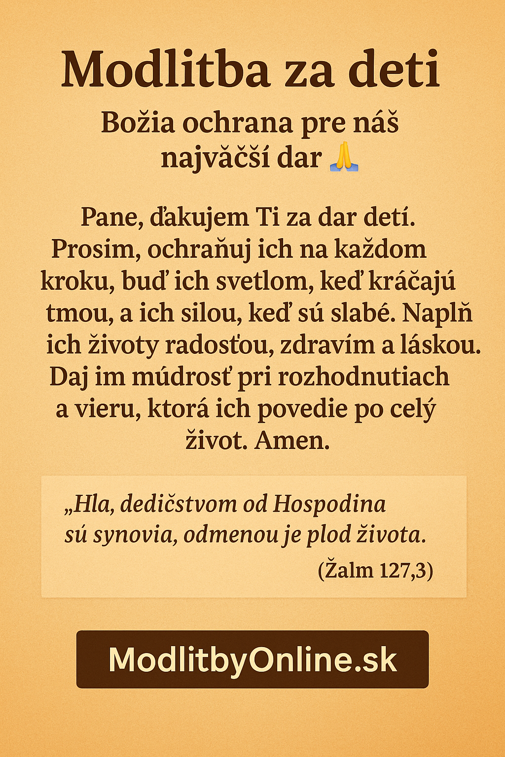 🙏 Modlitba za deti – Božia ochrana pre náš najväčší dar