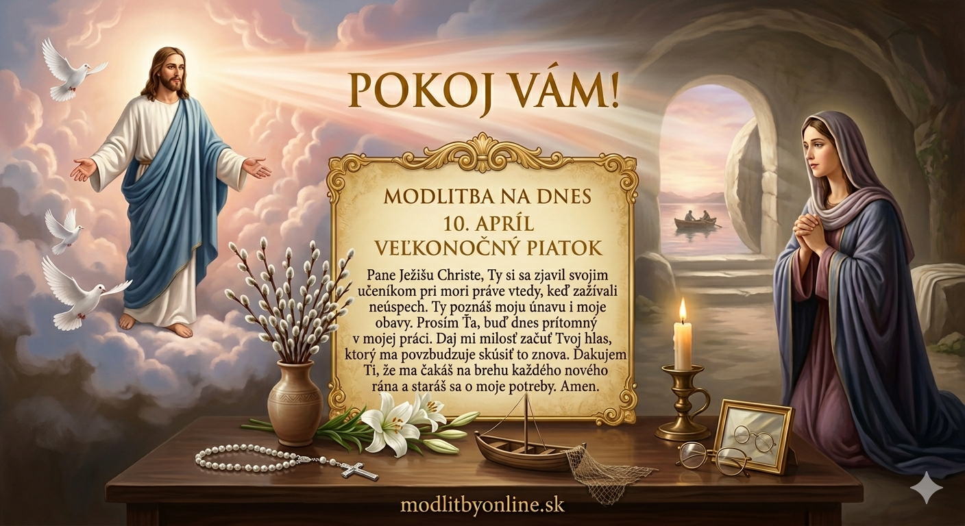Modlitba na Veľkonočný piatok (10. apríl): Pán nás čaká na brehu nášho života