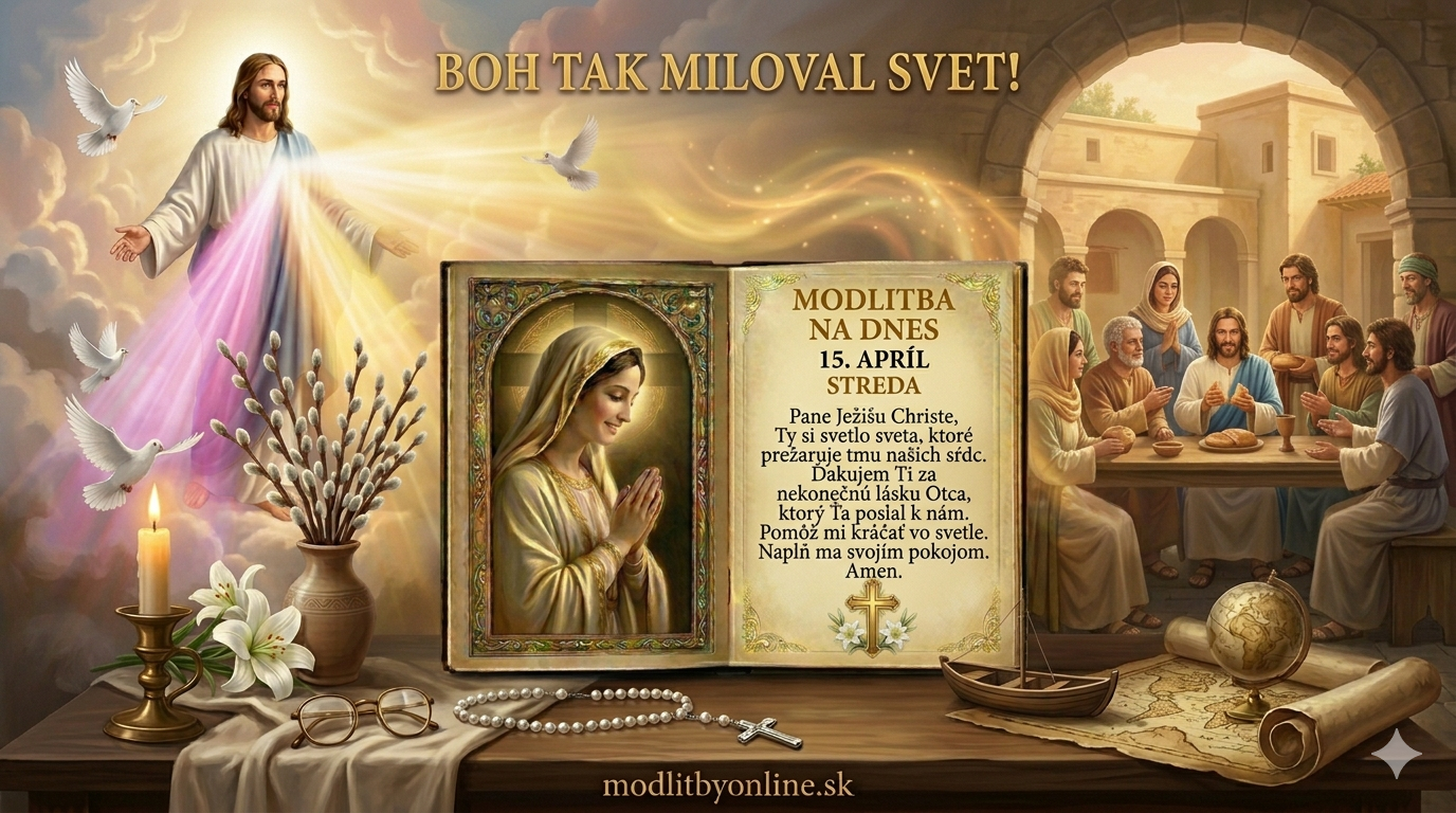 Modlitba na stredu (15. apríl): Boh, ktorý nás nekonečne miluje