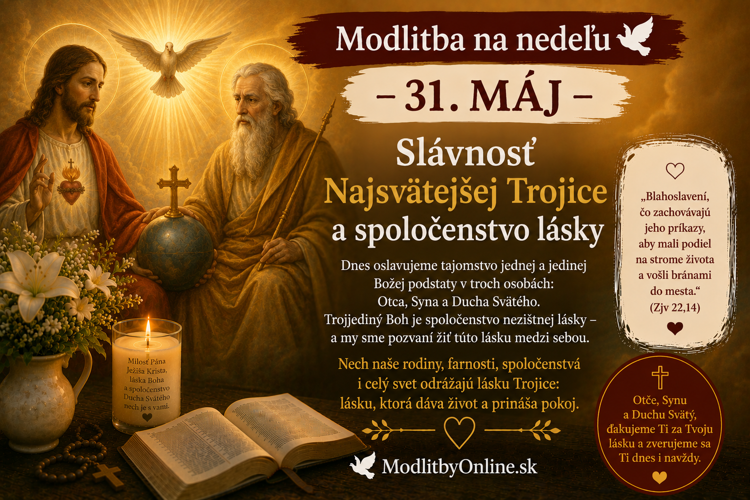 Modlitba na nedeľu (31. máj): Slávnosť Najsvätejšej Trojice a spoločenstvo lásky