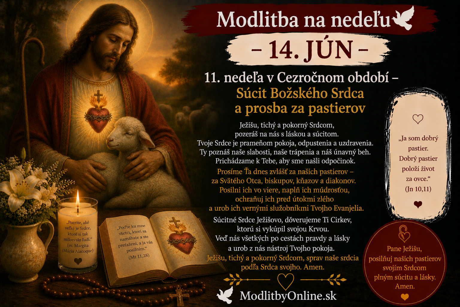 Modlitba na nedeľu (14. jún): 11. nedeľa v Cezročnom období – Súcit Božského Srdca a prosba za pastierov