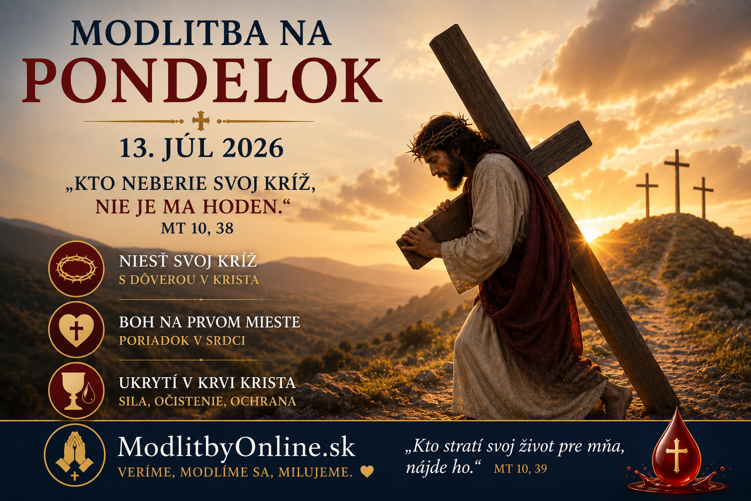Modlitba na pondelok (13. júl): „Kto neberie svoj kríž, nie je ma hoden“ – Radikalita Kristovej lásky, očistenie srdca a príklad svätého Henricha