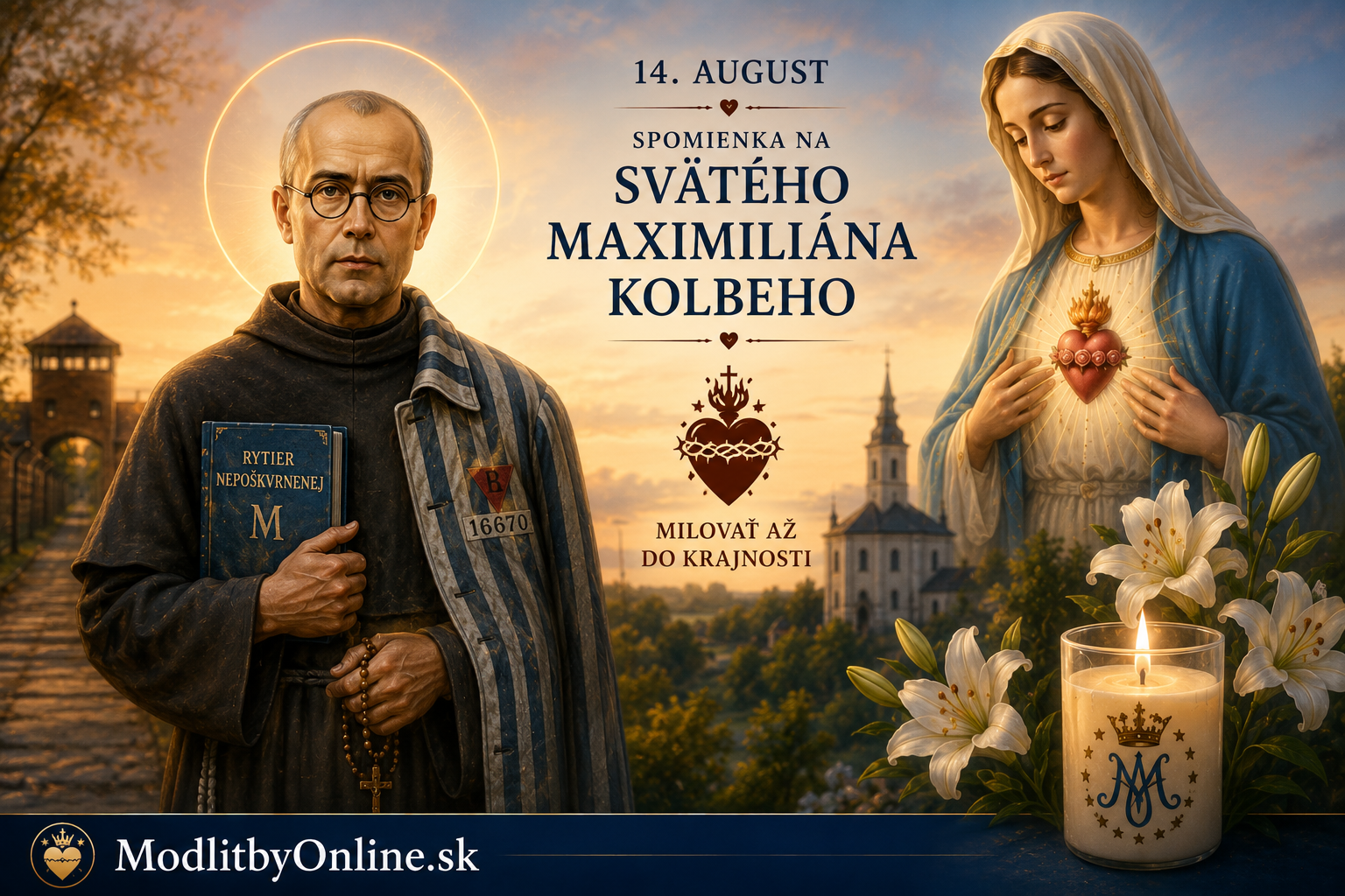 Modlitba na piatok (14. august): Spomienka svätého Maximiliána Kolbeho – Božie tajomstvo nerozlučnosti manželstva, láska až do krajnosti a úplné zasvätenie Nepoškvrnenému Srdcu Panny Márie