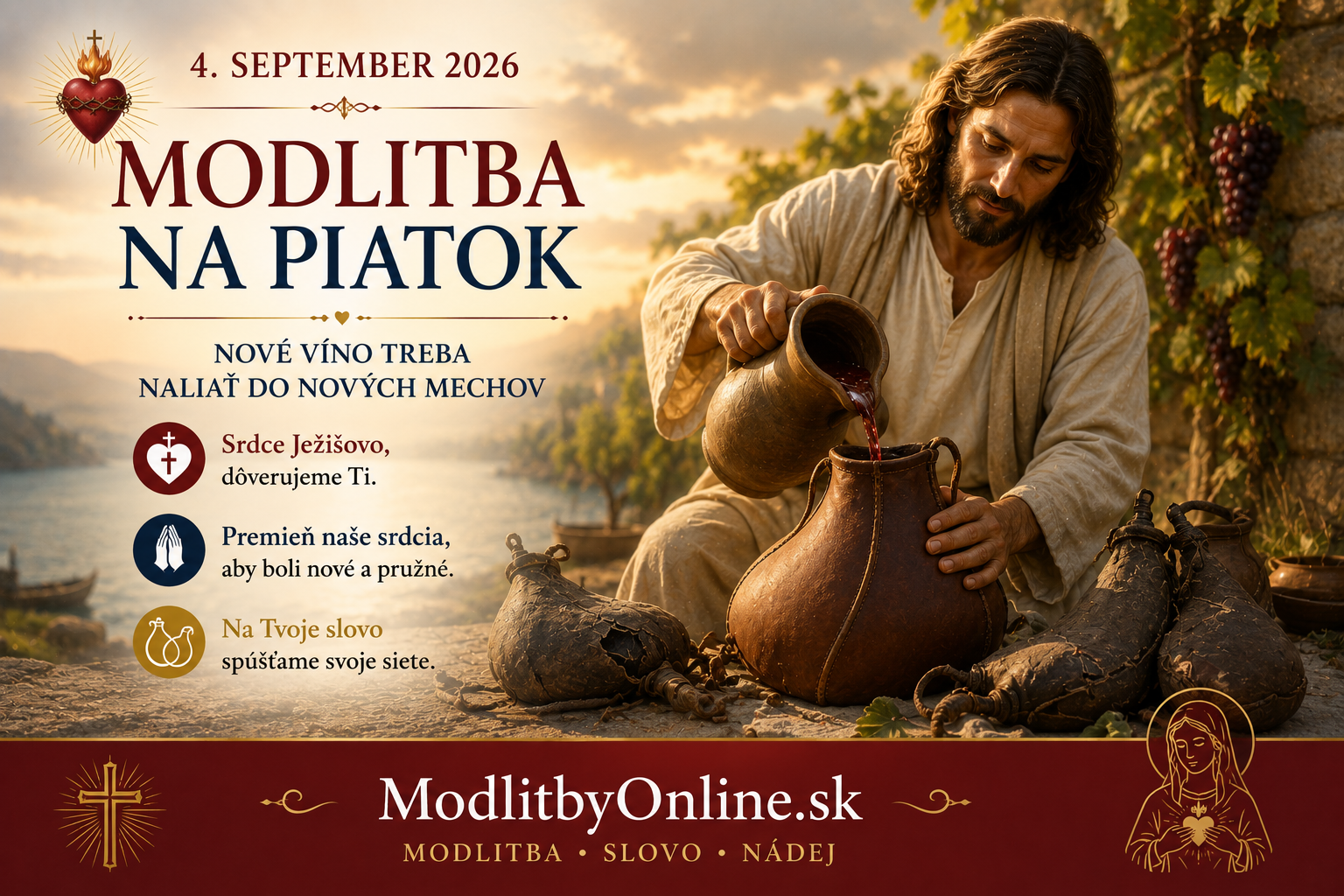 Modlitba na piatok (4. september): Nové víno, staré mechy a posudzovanie blížnych