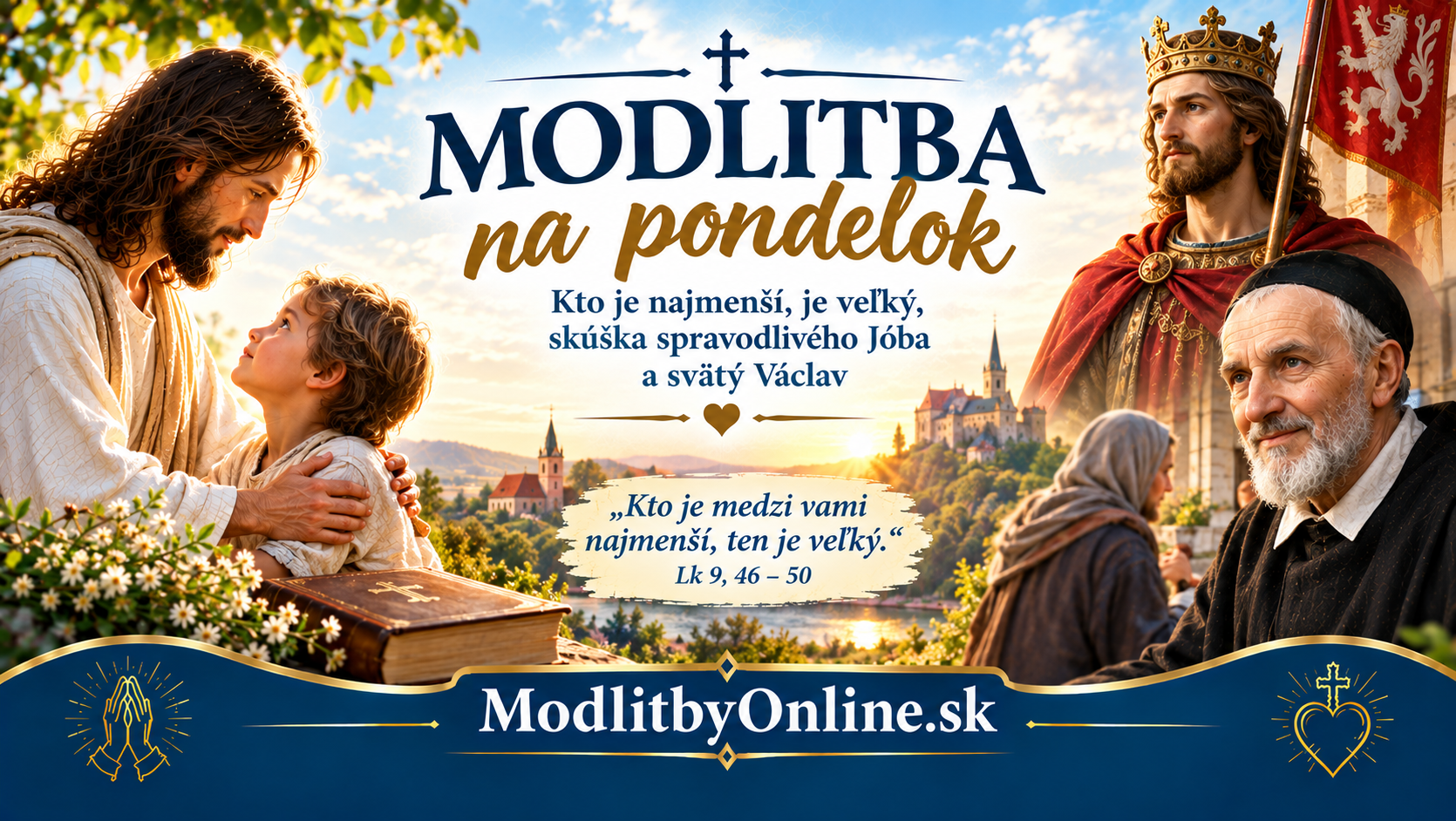 Modlitba na pondelok (28. september): Kto je najmenší, je veľký, skúška spravodlivého Jóba a svätý Václav