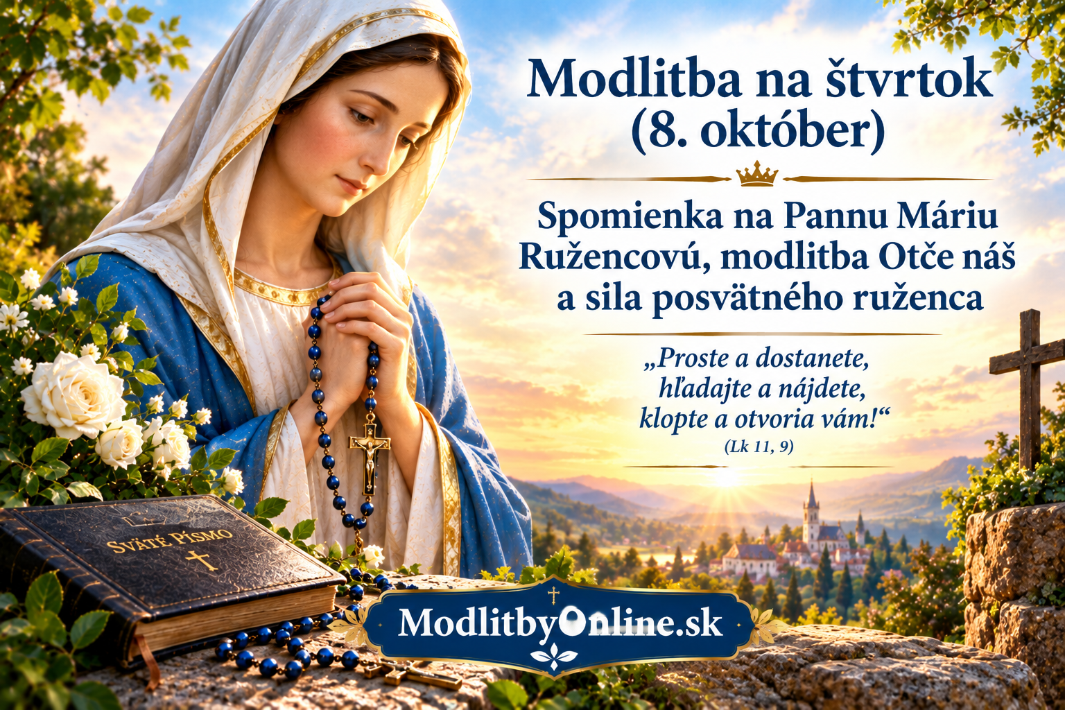 Modlitba na štvrtok (8. október): Proste, hľadajte, klopte a objavte srdce dobrého Nebeského Otca