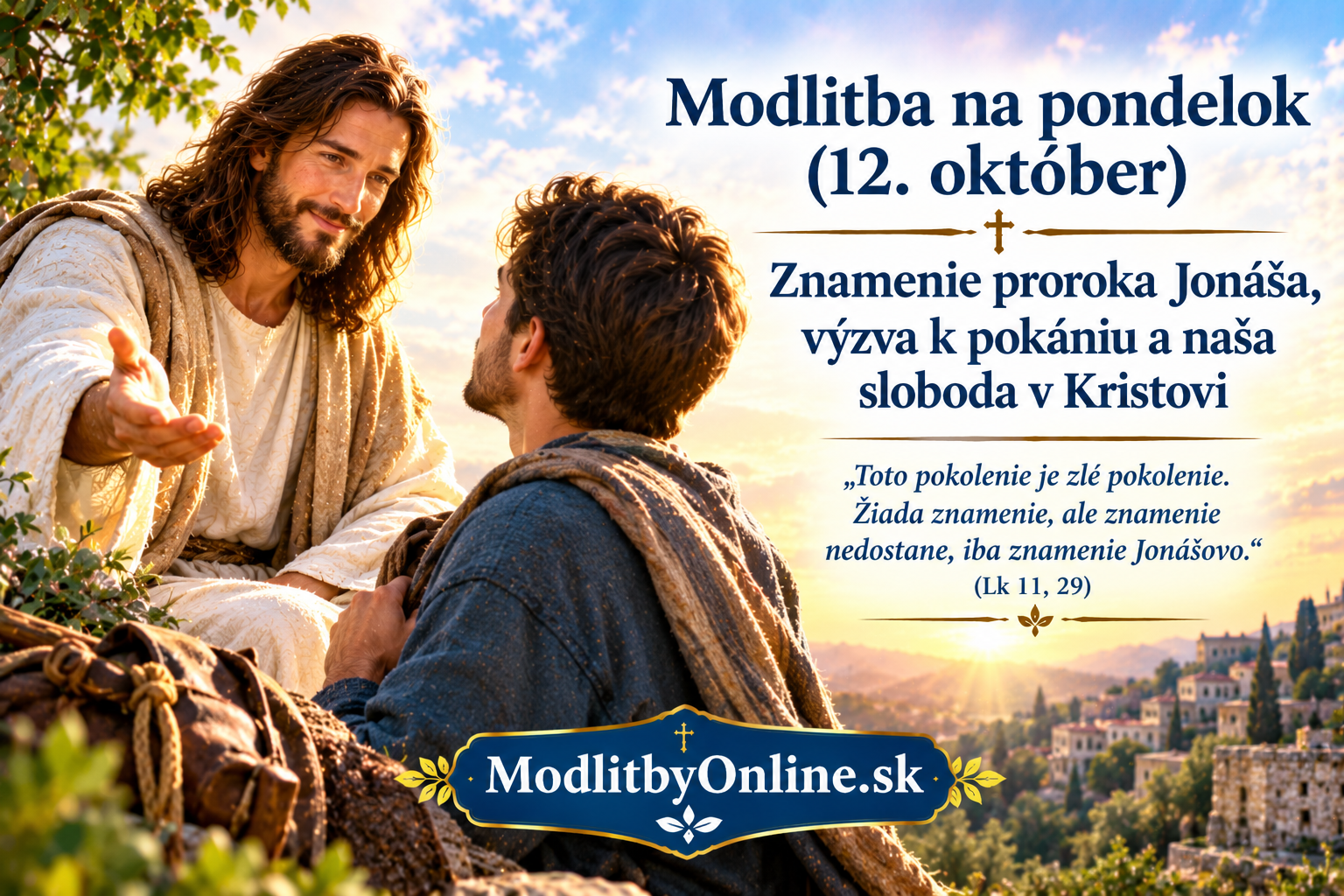Modlitba na pondelok (12. október): Znamenie proroka Jonáša, výzva k pokániu a naša sloboda v Kristovi