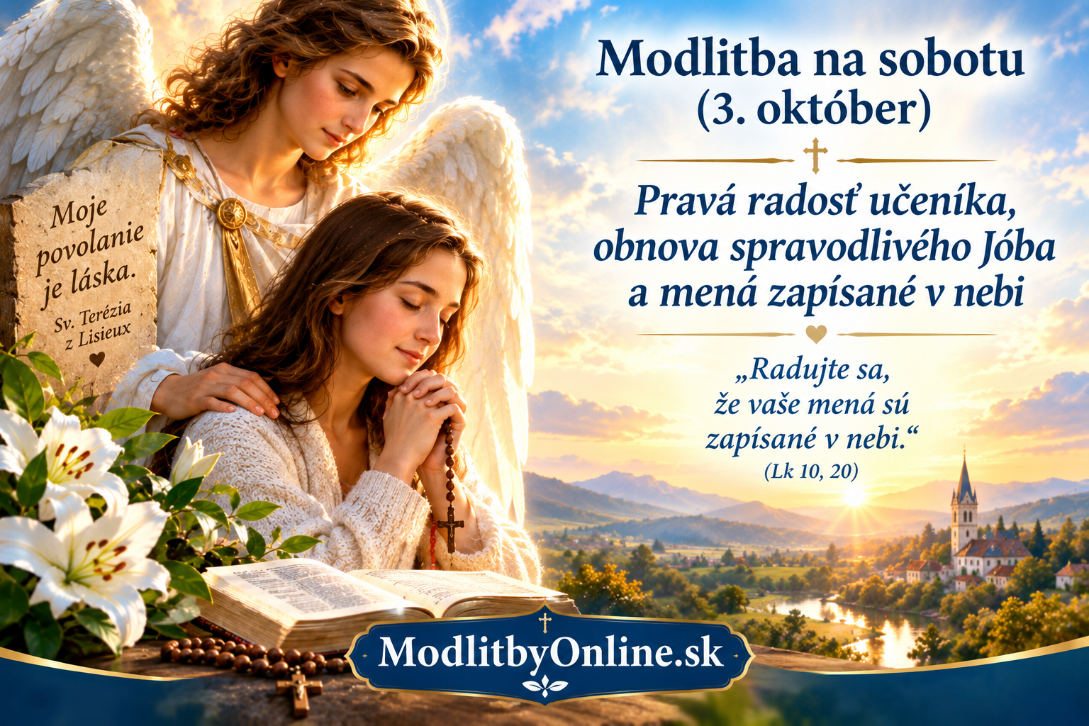 Modlitba na sobotu (3. október): Pravá radosť učeníka, obnova Jóba a mená zapísané v nebi